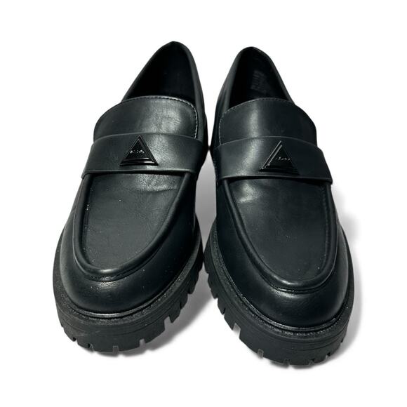 ALDO Mena Black Platform Lug Sole Chunky Slip On Casual Loafers Women's Size 8M - Picture 3 of 10